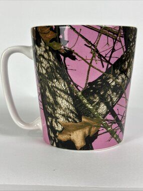 Mossy Oak 16oz Pink Camo Ceramic Coffee Mug cup tea hunter rustic cabin outdoor